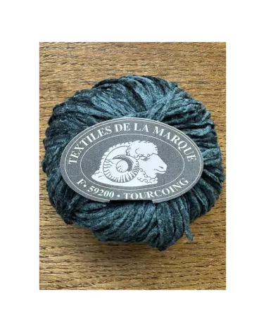 Laine Gros Velours 13 - Pelote de Fil Doux Bleu Canard - Textiles de La Marque