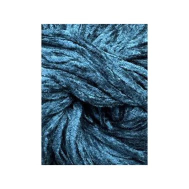 Laine Gros Velours 13 - Pelote de Fil Doux Bleu Canard - Textiles de La Marque