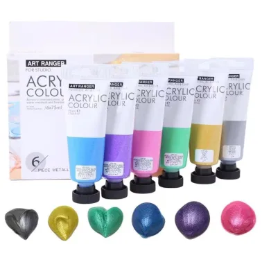 Art rangers acrylic colour 6 pièces*75ml metallic set.AMA