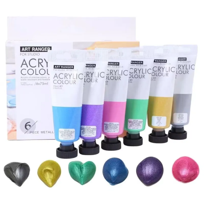 Art rangers acrylic colour 6 pièces*75ml metallic set.AMA