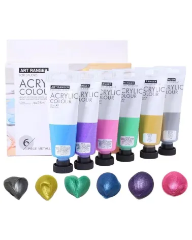 Art rangers acrylic colour 6 pièces*75ml metallic set.AMA