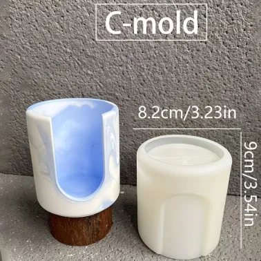 Moule pot porte encens avec tamis cylindrique 8cm/9cm