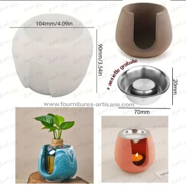 Moule pot porte encens avec Tamis_conique D11cm/H9cm