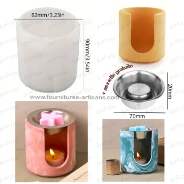 Moule pot porte encens avec tamis cylindrique 8cm/9cm