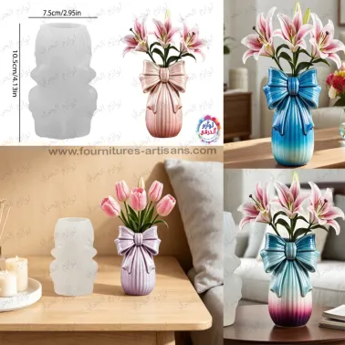 Moule en Silicone Vase Noeud – Ø 7.5 cm | Résine, Béton & Plâtre DIY 🎀✨