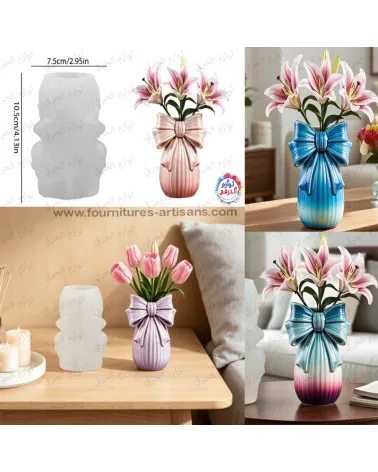 Moule en Silicone Vase Noeud – Ø 7.5 cm | Résine, Béton & Plâtre DIY 🎀✨