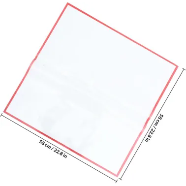 Lot de 2 Feuilles de Papier d'Emballage BOPP Imperméable pour Bouquets de Fleurs – Bordure à Bande Rouge – 58 x 58 cm