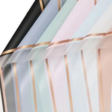 Lot de 2 Feuilles de Papier Cadeau Floral Imperméable Translucide Vintage – Bordure Transparente Bronze – 58 x 58 cm