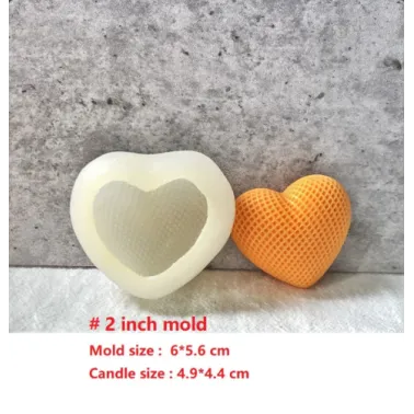 Moule coeur tressé Silicone 6*5.6cm_Love Bougie Moule-DIY Forme de cœur