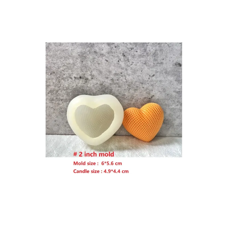 Moule coeur tressé Silicone 6*5.6cm_Love Bougie Moule-DIY Forme de cœur