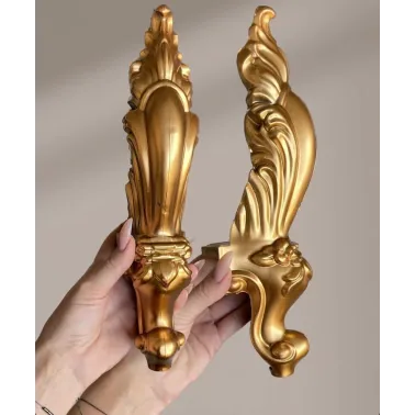 Lot de 2 pcs Pieds de Meuble Modèle Turquie 111 en Plastique Doré ✨