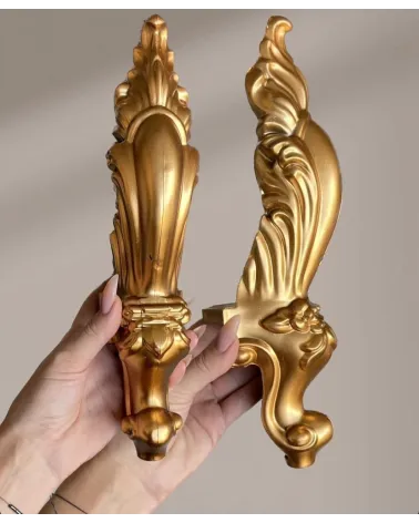 Lot de 2 pcs Pieds de Meuble Modèle Turquie 111 en Plastique Doré ✨