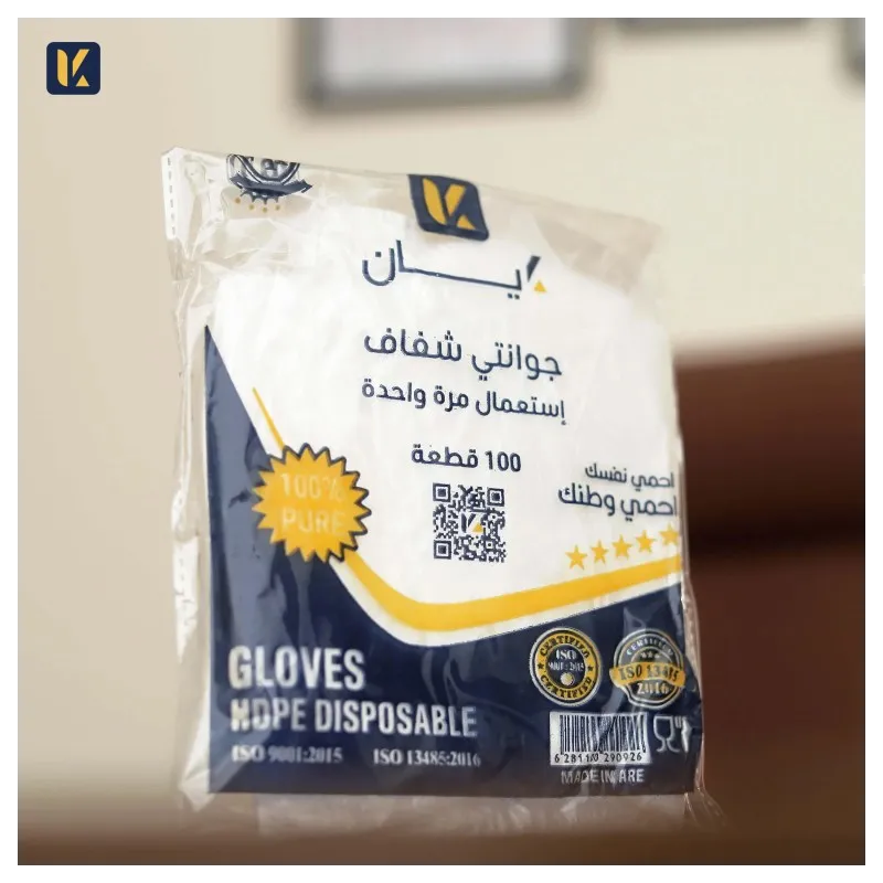 Gants Jetables en Plastique HDPE Transparent – Lot de 100 pcs