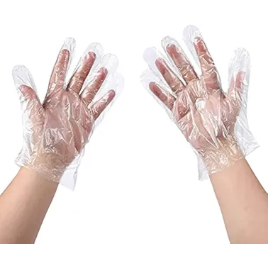 Gants Jetables en Plastique HDPE Transparent – Lot de 100 pcs