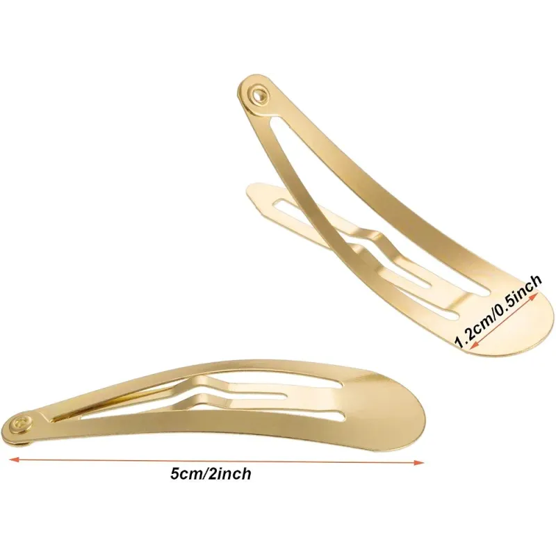 Barrettes à Cheveux Métalliques Dorées 5 cm pour Coiffure – Lot de 10 pcs ✨