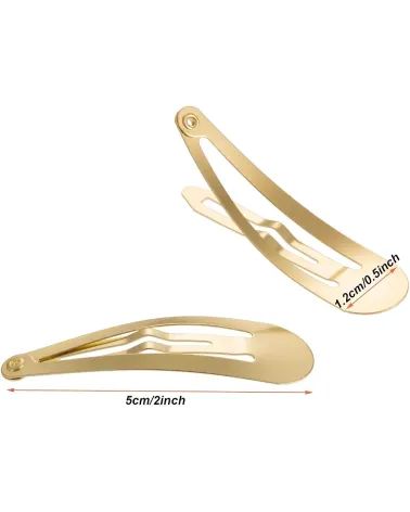 Barrettes à Cheveux Métalliques Dorées 5 cm pour Coiffure – Lot de 10 pcs ✨