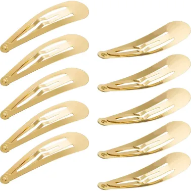 Barrettes à Cheveux Métalliques Dorées 5 cm pour Coiffure – Lot de 10 pcs ✨