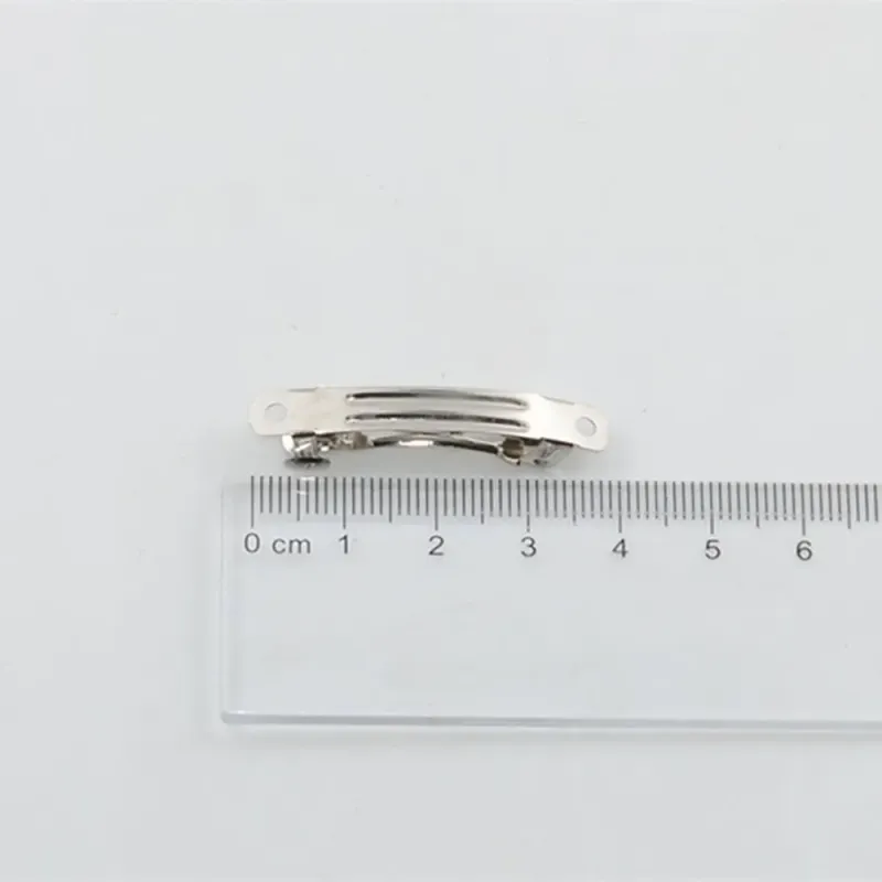 Lot de 10 pcs_Barrettes à Cheveux Françaises Métalliques Argentées 4 cm pour Nœuds