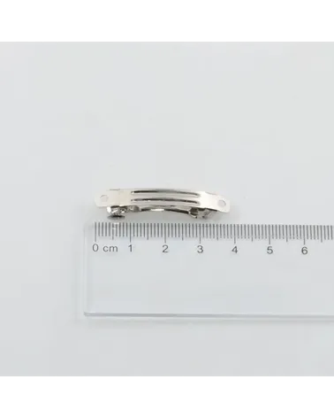 Lot de 10 pcs_Barrettes à Cheveux Françaises Métalliques Argentées 4 cm pour Nœuds