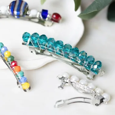 Barrettes à Cheveux Françaises Métalliques Argentées 4 cm pour Nœuds – Lot de 10 pcs ✨