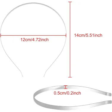 Serre-Tête Métallique Fin 5 mm Argenté pour Création & Décoration
