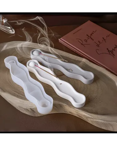 Moule en Silicone Porte-Encens Vague – 18 cm pour Résine, Ciment & Plâtre 🌀✨