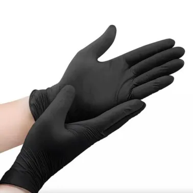 Lot de 100 Gants jetables noirs en vinyle sans latex