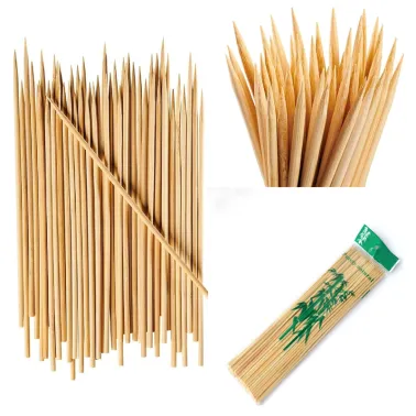 Lot de 90 brochettes en bois – Tiges polyvalentes pour barbecue, fleurs artificielles et bougies