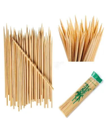 Lot de 90 brochettes en bois – Tiges polyvalentes pour barbecue, fleurs artificielles et bougies