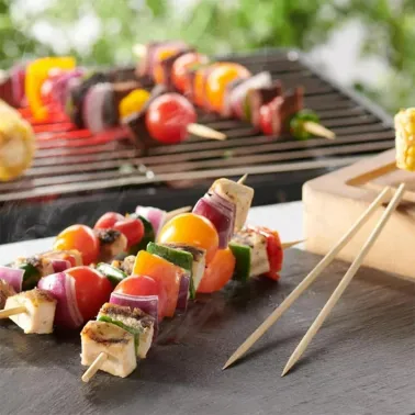 Lot de 90 brochettes en bois – Tiges polyvalentes pour barbecue, fleurs artificielles et bougies