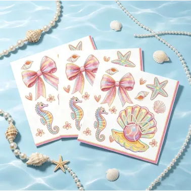 Papier Découpage – Évasion Marine_lot 5 feuilles🐚