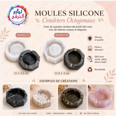 Moule silicone cendrier résine platre