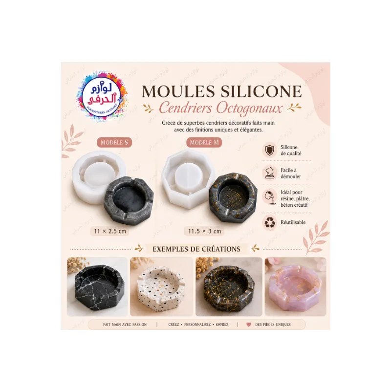 Moule silicone cendrier résine platre