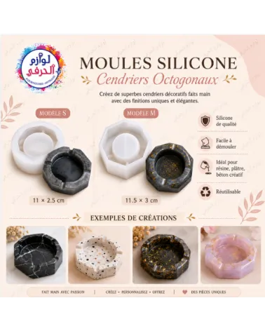 Moule silicone cendrier résine platre