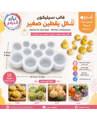 Moule Petites citrouilles 12 cavités en silicone