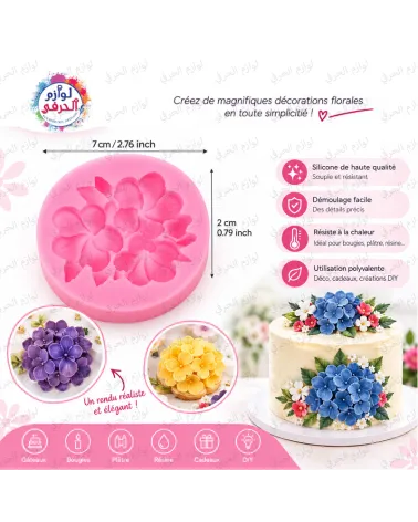 Moule silicone  plumeria décoration pour décoration bougie D:7cm /E:2cm