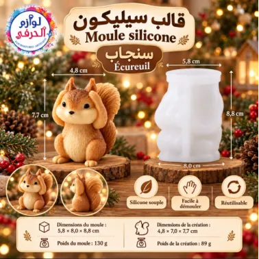 Moule silicone écureil 3D سنجاب