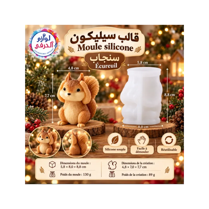 Moule silicone écureil 3D سنجاب