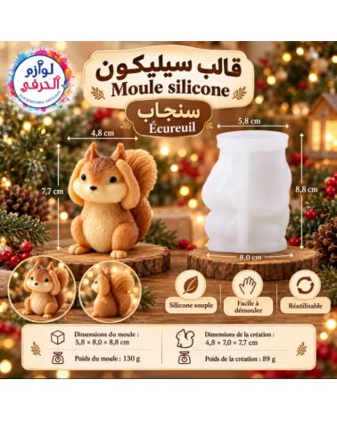 Moule silicone écureil 3D سنجاب