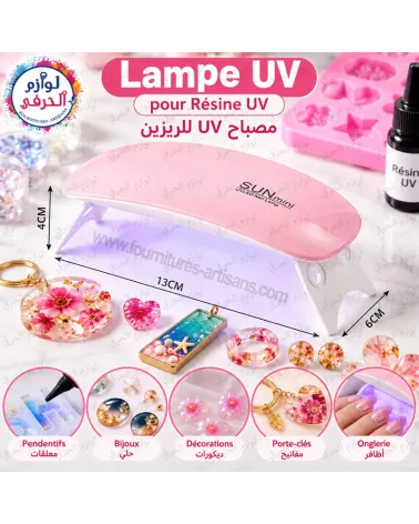 Lampe UV Pliable Professionnelle Résine & Onglerie couleur rose