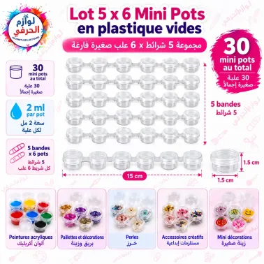 Lot 30 mini pots 2 ml (5x6)