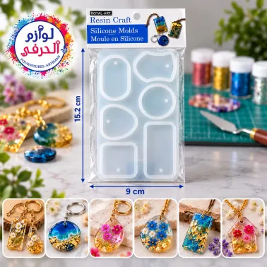 Moule en silicone 6 formes pour porte-clés et pendentifs en résine