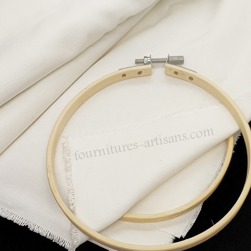 1 mètre Tissus à broder Toile couleur blanche