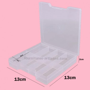 Boite rangement en plastique transparent 13cmx13cm