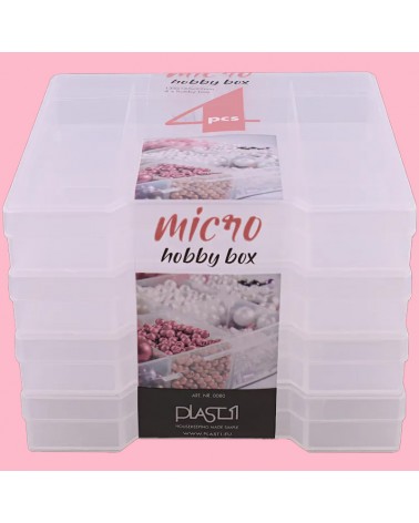 Lot de 4 boites rangements en plastique transparent 13cmx13cm