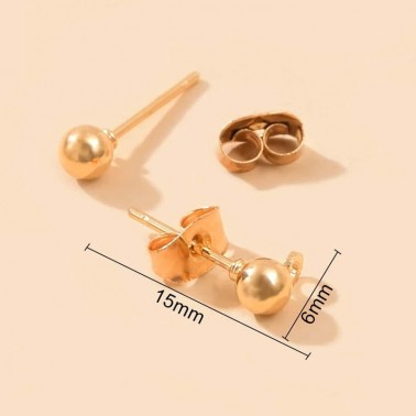 10 paires boucles d'oreilles à tige doré