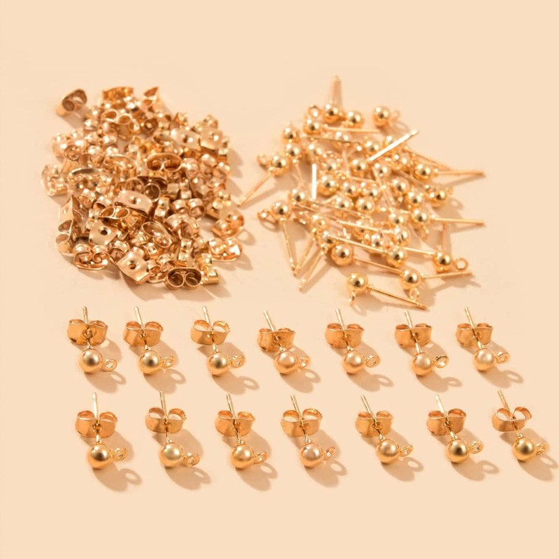 10 paires boucles d'oreilles à tige doré