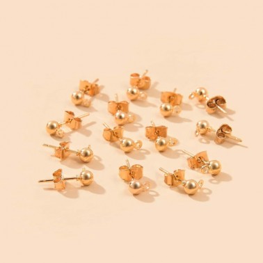 10 paires boucles d'oreilles à tige doré